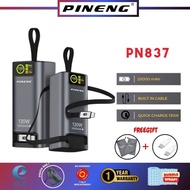 Pineng PN-837PD (20000 mAh) Powerbank Built-In Retractable Cables, Quick Charge 130W also for Chargi