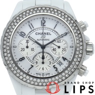 香奈兒 J12 腕錶 41毫米計時碼錶 鑲鑽錶圈 J12 41毫米計時碼錶 H1008 陶瓷男士腕錶 白色拋光 成色極佳 [二手]