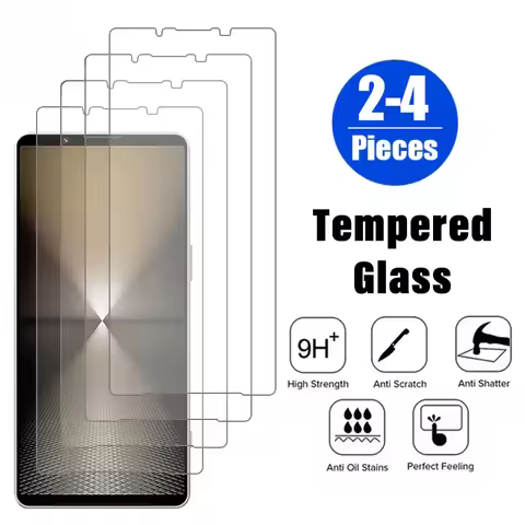 2-4Pcs HD Tempered Glass Screen Protector For Sony Xperia 1 5 10 VI V Full Cover Protective Film For