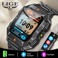 LIGE Bluetooth Call Smart Watch Men New1.83inch Fitness IP68 Waterproof Sports Watch with LED Flashl