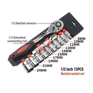 35PCS 1/2 Inch Deep Impact Socket Set 8mm-32mm Heavy Duty Pneumatic Wrench Socket Wrench Set Tool Co