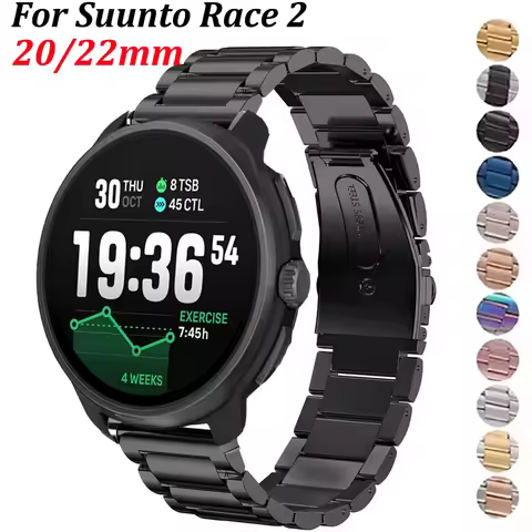 20 22mm Metal Band For Suunto Race 2/S/Run Stainless Steel Wristband For Suunto Vertical/Ocean/3 Fit