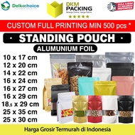 Plastik Klip Alumunium Foil Standing Pouch Kemasan Makanan Delkochoice