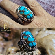 Iranian Turquoise Ring | Cincin Firus Iran | Ottman Design | 925 Silver Hand Made