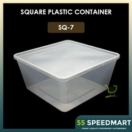 𝟱𝟱𝗦𝗣𝗘𝗘𝗗𝗠𝗔𝗥𝗧 SQ7 3000ML SQUARE CONTAINER WITH LID [ ±10SETS ] PLASTIC DISPOSABLE FOOD BOX TAGE TSQ 7 