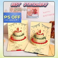 3D Birthday Card Cake Light Birthday 3D Greeting Card For Birthday Gift Festival Party Items