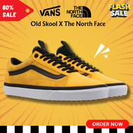 รุ่นฮิต Vans old skool x The North Face Yellow/Black หนังกลับสีเหลือง-ดำ รองเท้าผ้าใบแวนส์  Unisex ร