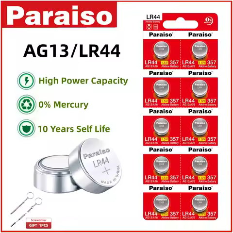 High Quality 2-50PCS LR44 environment-friendly button battery L1154F AG13 357 303 SR44 A76 1.5V Butt