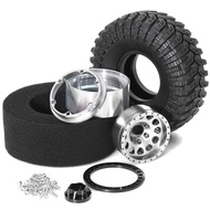 【LB0P】-4PCS 1.9 Metal Beadlock Tires Claw Mud Terrain Wheel Tires for FCX10 Axial SCX10 Pro SCX10 UT