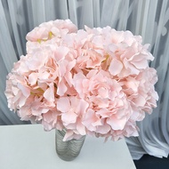 Bunga Pahar Artificial Hydrangea Flowers Blush Heads Fake Hydrangea Silk Flowers for Wedding Centerpieces Bouquets DIY Floral Decor Home Decoration with Stems