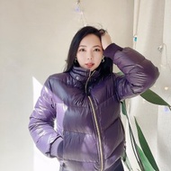 lee 紫羅蘭亮面金鏈暖暖青澀少女 古董古著羽絨澎厚磅外套vintage