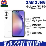 hp baru samsung galaxy a54 5g water resistant a545g grs resmi 100% ori - a54 8/128 putih +aksesoris