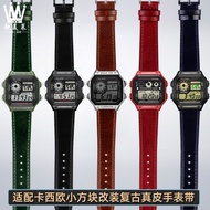 Suitable for Casio Small Square Watch AE-1200WH/1300/1000/A159 Modified Retro Genuine Leather Watch 