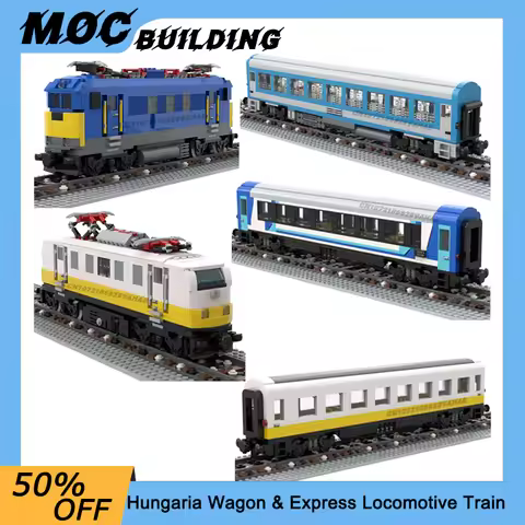 MOC City High-Tech Transport Vehicle German Airport Express Train Model Building Blocks Hungaria Wag