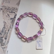 天然紫黃晶桶珠刻面手鏈 水晶事業生意緣飾品手串 品質佳