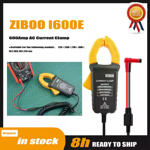 ZIBOO i600E 600Amp AC Current Clamp ,4mm Banana Plug For Multimeters/mV AC Measurement Tools Perfect