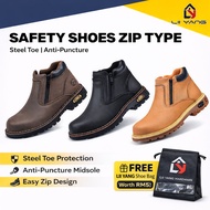 Safety Shoes Zipper  Kasut Safety Zip Mid Cut Steel Toe Cap Comfortable Safety Boots Kasut Safeti Zi