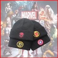 hj7 The Avengers Embroidery Marvel Beanie Hat for Boy Thanos Spiderman Knit Hat Woolen Cap for Girls