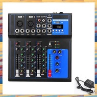 DJ Audio Mixer 4 Channel Sound Mixing Console with USB MP3 Jack 12V Power for Computer Recording and