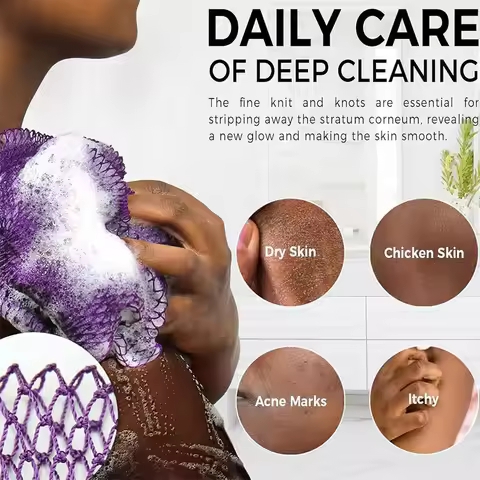 African Net Bath Sponge, 14x77cm African Net Long Bath Net Sponge Exfoliating Shower Body Scrubber B