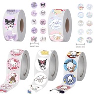 C＆C 500pcs/roll Sanrio Family Kuromi Melody Cinnamon Cute Creative Label Sticker Roll Tape三丽鸥家族库洛米美乐