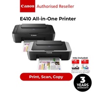 CANON Pixma E410 Compact All-In-One Printer Come with 2 Inks [ Print / Scan / Copy ]