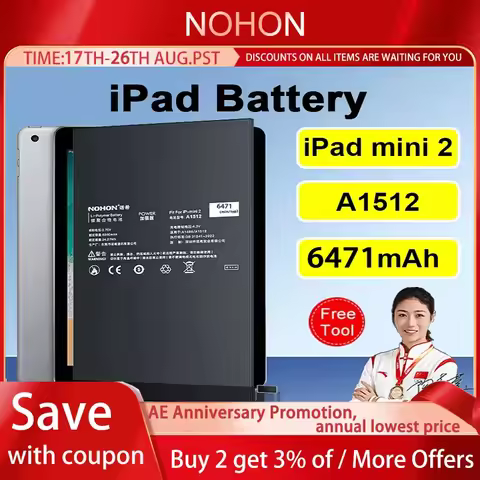 NOHON NEW Tablet Battery For iPad 6 Air 2 A1566 For iPad 5 Air 1 A1474 A1475 10.2 Mini 2 3 4 5 Pro 9