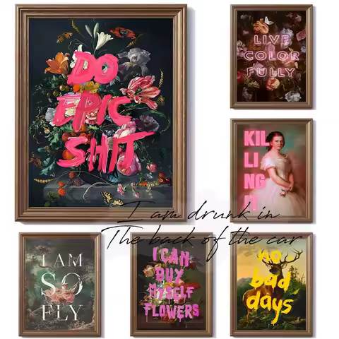 Vintage Pop Art Poster Canvas Printing Vintage Pop Art Famous Painting Art Decor Aesthetic Retro Fun