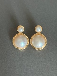 澳洲天然海水 馬貝珠耳環 925 銀 Australian mabe Pearl earrings 12.5mm