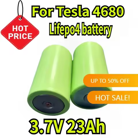 3.7V 23Ah for Tesla 4680 Lithium Iron Phosphate Battery Cylindrical Solar Energy Storage Electric Ve
