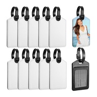 P.K.YO-Sublimation Luggage Tags White Heat Transfer PU Leather Name Tag Blank Suitcase Tags Travel B