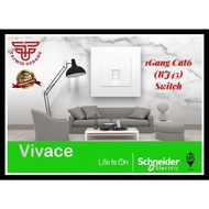 Schneider SCHKB31RJ6 Vivace 1 Gang Cat6 Data Socket White #Indicator [Ready Stock]