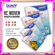 QUAFF RC Woven Photo Paper Resin-Coated 260gsm No Back Print A4 | 5R | 4R | 3R Size (20 sheets)