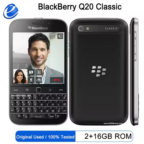 Original BlackBerry Q20 Classic (-1,-2,-4) 4G LTE Mobile Cell Phone BlackBerryOS Arabic QWERTY Keybo