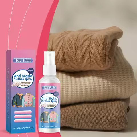 Static Cling Remover Spray, Fabric Softening Wrinkle Release Spray, No‑Iron, Smoothing Garment Fabri