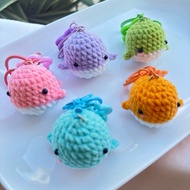 GANTUNGAN PREMIUM Amigurumi Baby Whale Keychain | Mini Whale Bag HP Keychain