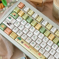 Glamping Keycaps Green PBT cherry profile natural Keycap set for Mechanical Keyboard