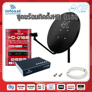 โปรสุดคุ้ม INFOSAT Q-168 ปี 2024 + จานดาวเทียม PSI OK 60 CM.+สาย RG6.10M พร้อม F type 2 ตัว