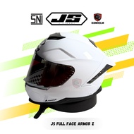 JS Armor Z White White Visor Silver Full Face Knockdown Foam Mounting Friendly Racing Helmet for Men