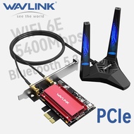 Wavlink AX210 5400Mbps 3-Band PCIe WiFi 6E Network Card Bluetooth 5.3 For Win 10/11 Linux PC WiFi 6 