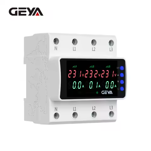 100A 3 Phase 4-wire 4P Adjustable Over Voltage and Under Voltage Protective Device Protector Relay W