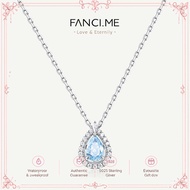 FANCIME Ocean Eye Birthstone Silver Drop Necklace in Aquamarine