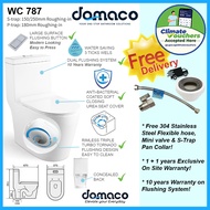 [CLIMATE VOUCHER $300] Domaco D787 Toilet Bowl Rimless Triple Turbo Tornado Improved Flushing