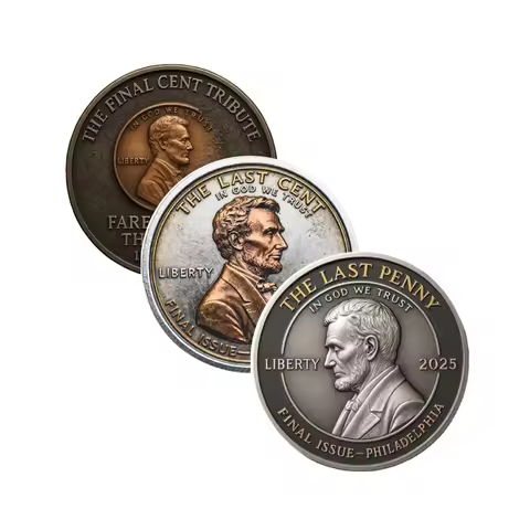 2025 18 Designs Last U.S. One Cent Colorful Commemorative Coin 1909–2025 Final Penny Lincoln Metal C