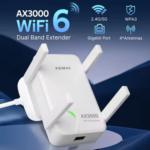 FENVI WiFi 6 AX3000 Repeater Dual Band 2.4/5Ghz 802.11ax Gigabit Wireless Signal Booster 4 High-gain