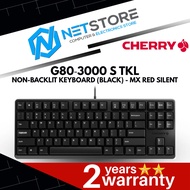 CHERRY G80‐3000 S TKL NON-BACKLIT KEYBOARD (BLACK) - MX RED SILENT - G80‐3830LWAEU‐2
