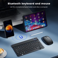 Bluetooth Keyboard Mini Wireless Keyboard And Mouse Spanish Russian 10 Inch Keyboard Kit Rechargeable For Ipad Pro Tablet Phone