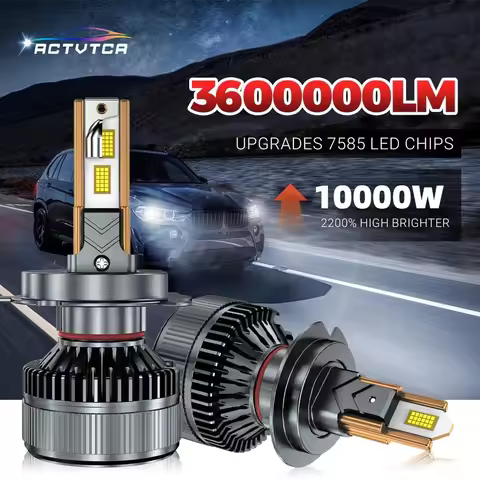 ACTVTCA 10000W 3600000LM H4 H7 LED Headlight Bulbs H1 H4 H11 9005 9006 Super Bright 6 Copper Tube LE