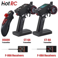 HotRC 2.4GHz Radio System Transmitter with F-06A F-08A PWM GFSK Receiver 6CH 8CH Remote Controller f