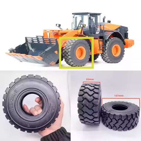 JDM-82 Forklift Engineering Vehicle Tire 137mml Loader Model For Lesu Tamiya KABOLITE